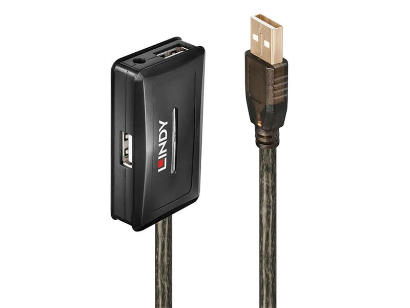 LINDY 42635 10m USB 2.0 Aktivverlängerungshub - 10m Verlängerung für 4 USB 2.0 Geräte