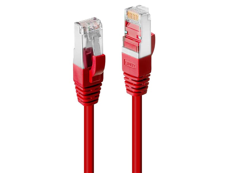 LINDY 45620 0.3m Cat.6 S/FTP LSZH  Netzwerkkabel, rot - RJ45-Stecker, 250MHz, Kupfer,