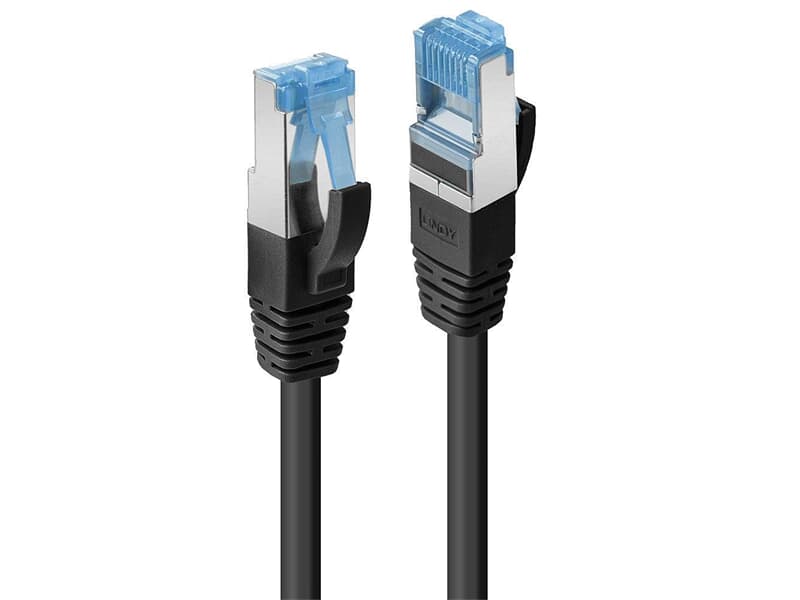 LINDY 47183 10m Cat.6A S/FTP LSZH Netzwerkkabel, schwarz - RJ45-Stecker, 500MHz, Kupf