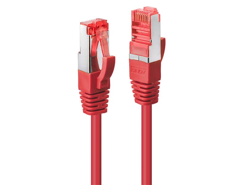 LINDY 47730 0.3m Cat.6 S/FTP  Netzwerkkabel, rot - RJ45-Stecker, 250MHz, Kupfer, 27AW