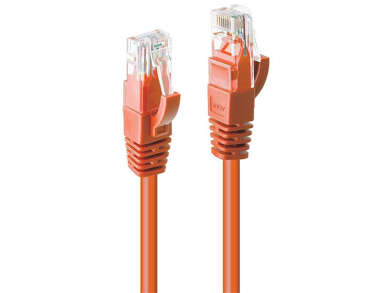 LINDY 48106 0.5m Cat.6 U/UTP  Netzwerkkabel, orange - RJ45-Stecker, 250MHz, Kupfer, 2