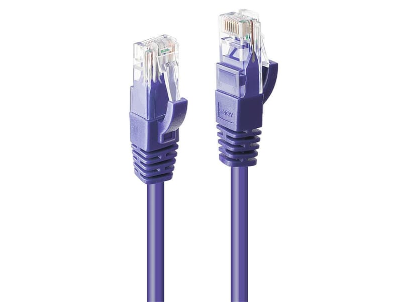 LINDY 48122 1m Cat.6 U/UTP  Netzwerkkabel, violett - RJ45-Stecker, 250MHz, Kupfer, 24