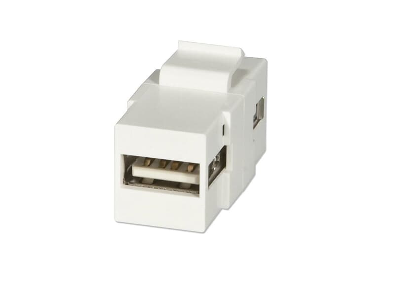 LINDY 60553 USB Typ A Doppelkupplungs-Keystone für Wanddosen - Keystone-Modul mit zwe