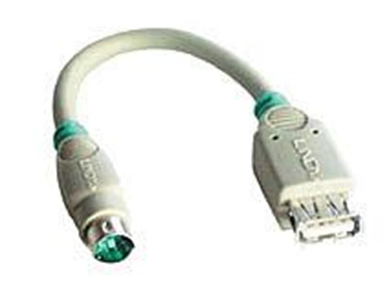 LINDY 70002 USB-PS/2 - Maus- oder Tastaturadapterkabel, ca. 15cm - Adapterkabel USB a