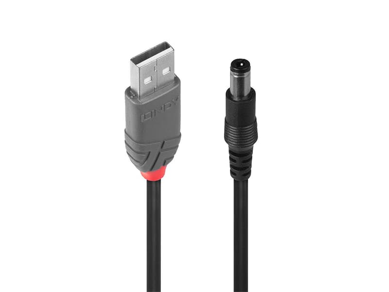 LINDY 70267 Adapterkabel USB A  5,5/2,5mm DC-Hohlstecker - Adapter für den Anschluss