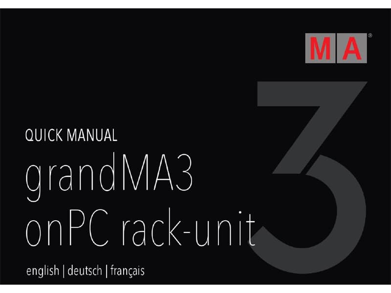 MA Lighting MA Quick Manual für grandMA3 onPC rack-unit