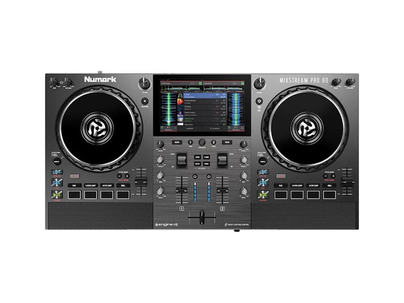 Numark Mixstream Pro Go, Batteriebetriebener Standalone-Streaming-DJ-Controller mit Amazon Music