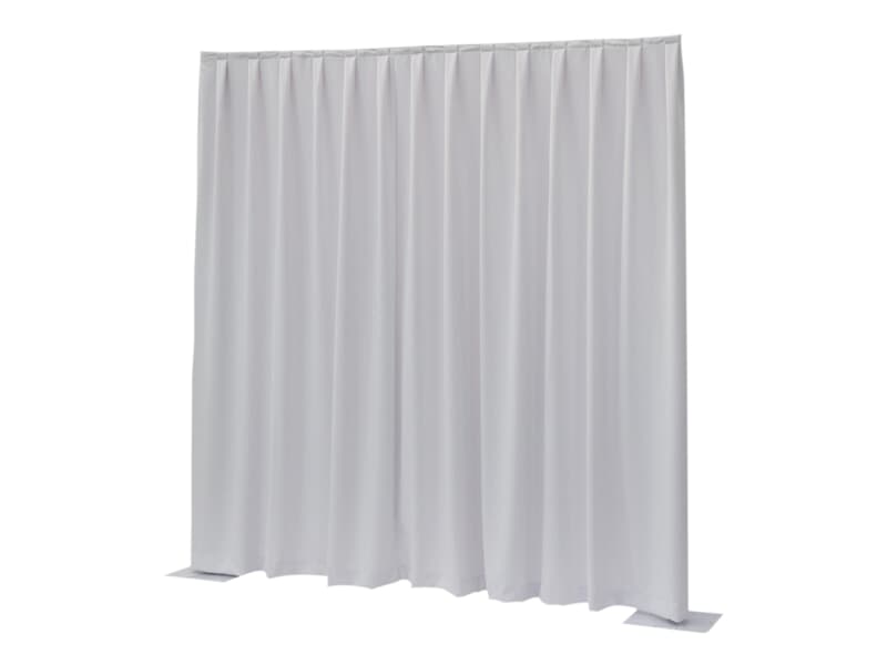 Wentex P&D Curtain - Medium Gloss Satin 300x120cm 165G White, pleated-gefaltet