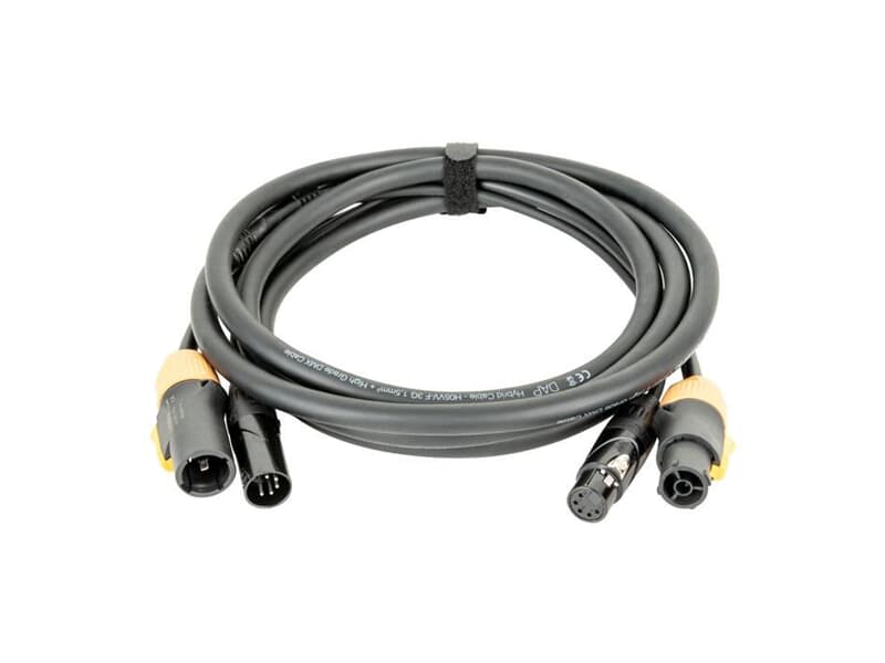 DAP FP-22 LIGHT Hybrid Cable - Power Pro True & 5-pin XLR - DMX / Power, 3 m schwarz