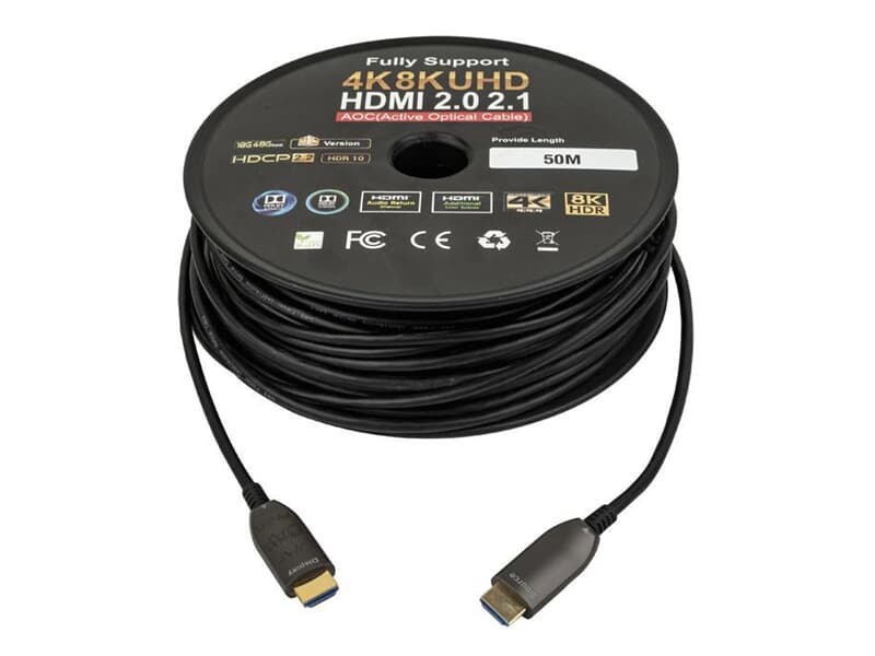 DAP HDMI 2.1 AOC 8K Glasfaserkabel, Vergoldet - UHD - 50 m