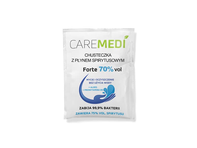 CAREMEDI-Tuch - Desinfektionstuch 3ml einzeln verpackt, mit ALOE und Vit.B5