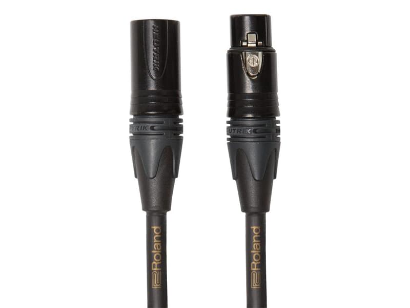ROLAND RMC-G3 - Symmetrisches Mikrofonkabel mit vergoldeten NEUTRIK XLR-Anschlüssen (XLR 3-pol female / XLR 3-pol male | 1,00m) - in schwarz