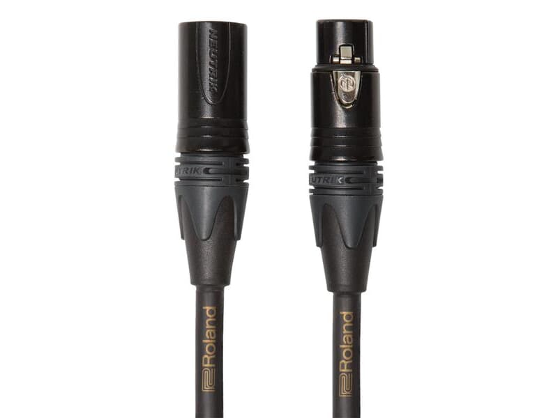 ROLAND RMC-GQ10 - Mikrofonkabel in Studioqualität mit vier Leitungskabeln und vergoldeten NEUTRIK XLR-Anschlüssen (XLR 3-pol female / XLR 3-pol male / 3,00m) - in schwarz