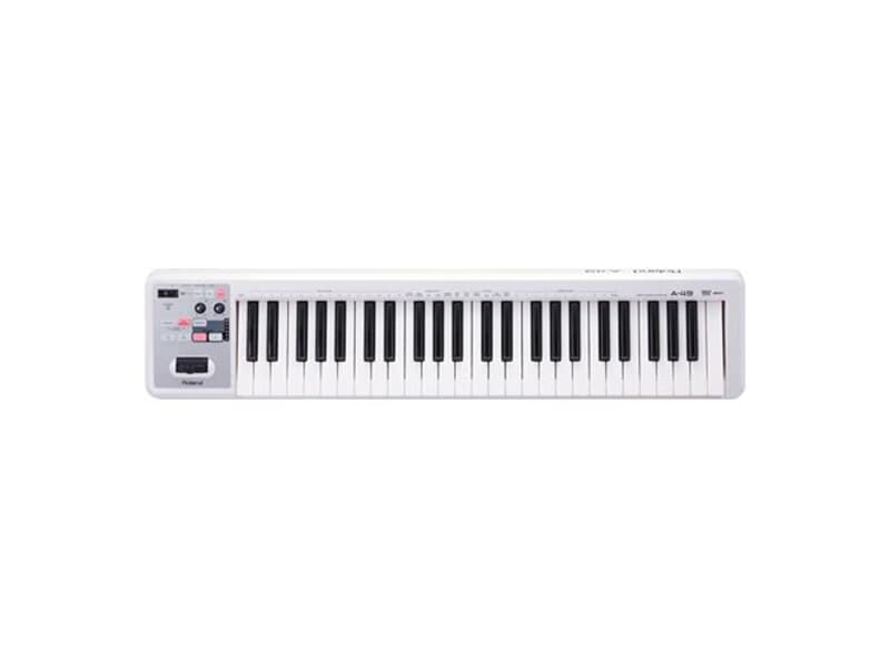 ROLAND A-49WH - Kompaktes MIDI Controller-Keyboard mit professioneller Tastatur (49 Vollformat-Tasten mit Anschlagdynamik) - in perlweiß
