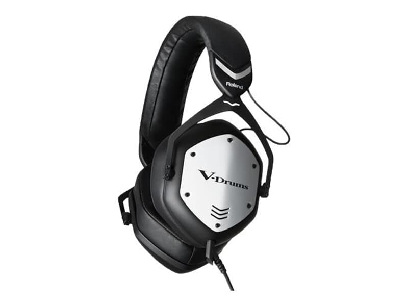 ROLAND VMH-D1 - V-Drum Kopfhörer (50mm Treiber | geschlossenes Design | 3,5mm Klinkenstecker & 6,3mm Adapter | incl. Tragetasche) - in schwarz/silber