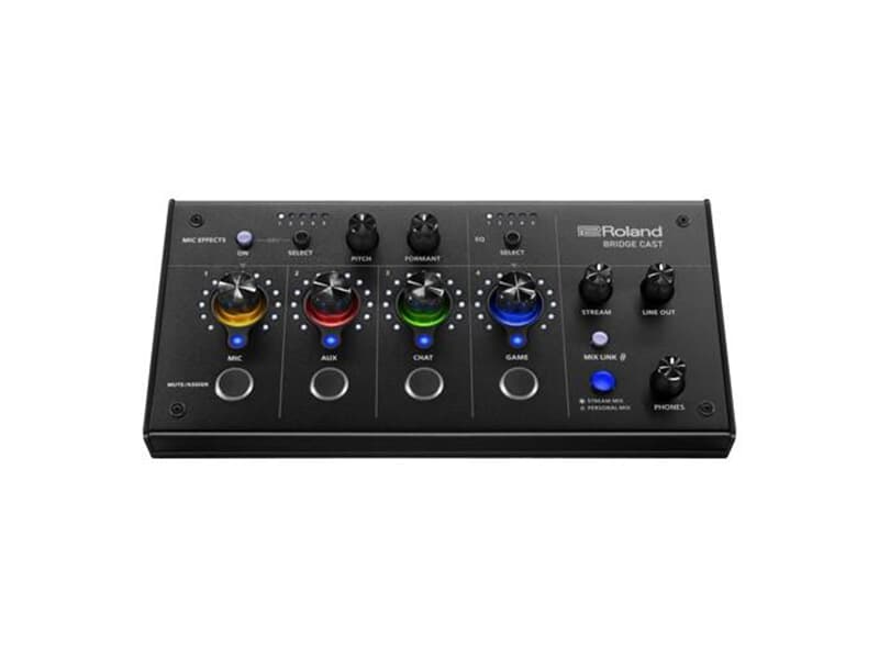 ROLAND BRIDGE CAST - All-In-One Audio-Streaming & Audio-Mixer für Gamer (parallele Soundmischungen - XLR-Mikrofonvorverstärker - Soundeffekte - Delay - USB-C - AUX-In)