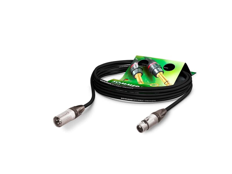Sommer Cable MEMF-215-0100-SW Lautsprecherkabel Meridian, 2 x 1,50 mm² / XLR / XLR, NEUTRIK®, 1m