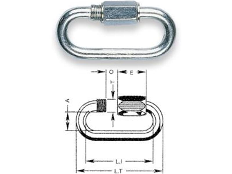 SAFETEX Kettenschnellverschluss 5 mm verzinkt, aus vergütetem Stahl