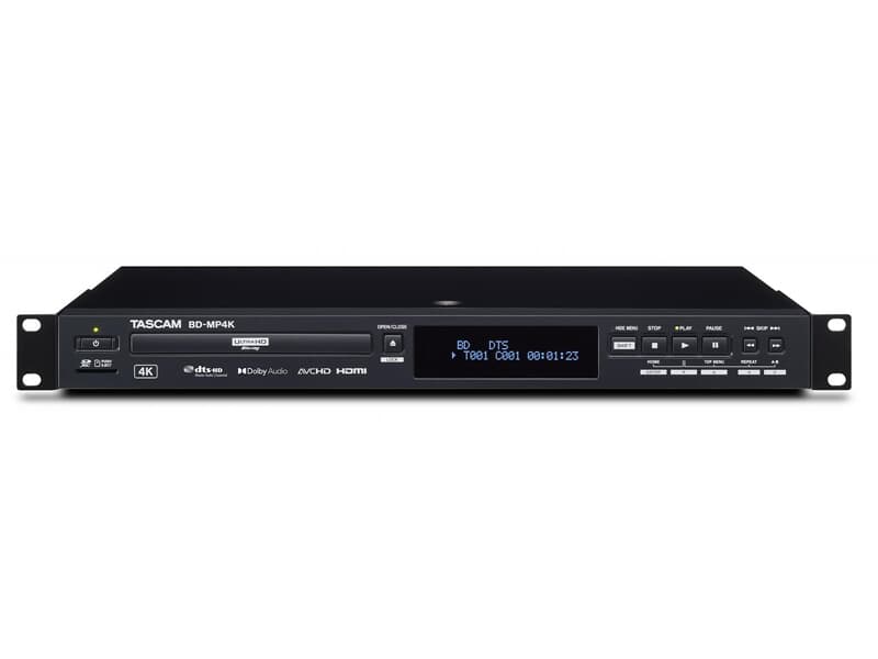 Tascam BD-MP4K - Professioneller 4K-Blu-Ray-Player für Tourneebetrieb und Installation