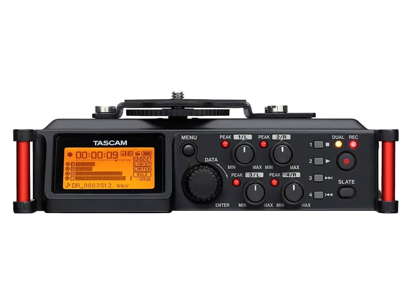 Tascam DR-70D, 4-Spur-Recorder f��r Tonaufnahmen mit DSLR-Kameras