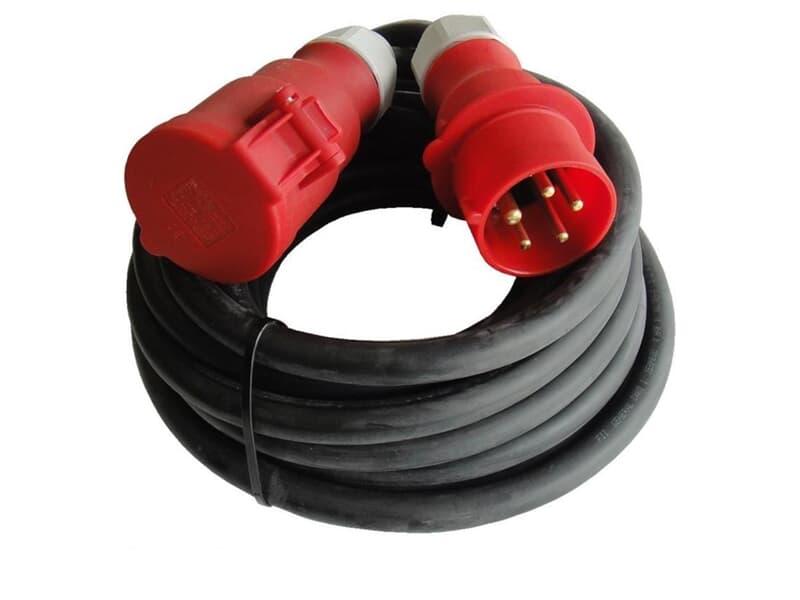 Ultralite CEE Kabel 32A, 5pol, 5x6.0mm², 05m H07RN-F 5 G 6 / Bals Stecker & Buchse: 32A 5pol rot