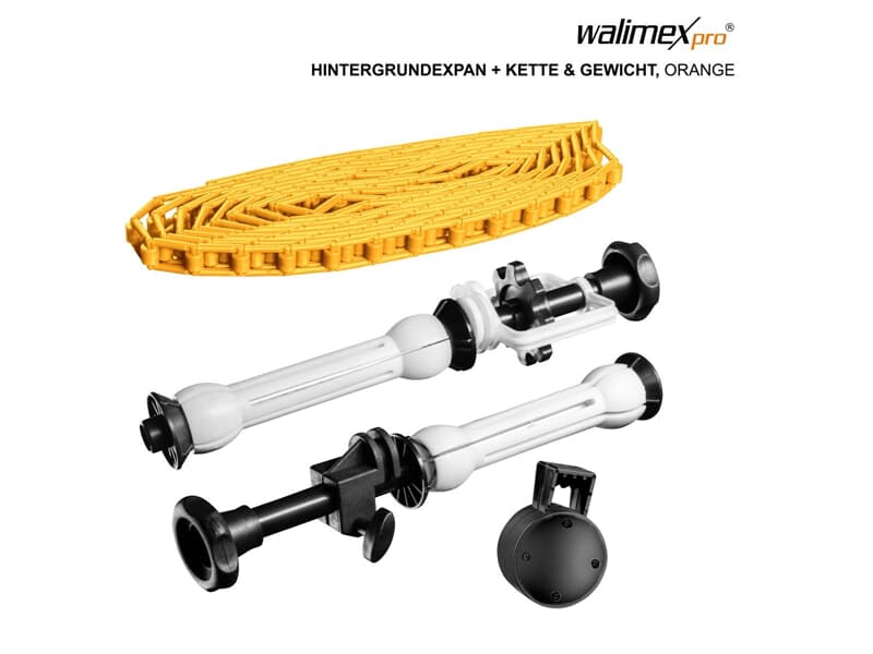 walimex Hintergrundexpan + Kette & Gewicht, orange