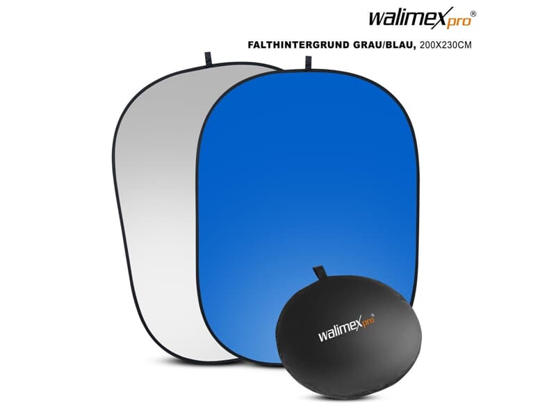 walimex pro Falthintergrund 200 x 230 cm blau-grau