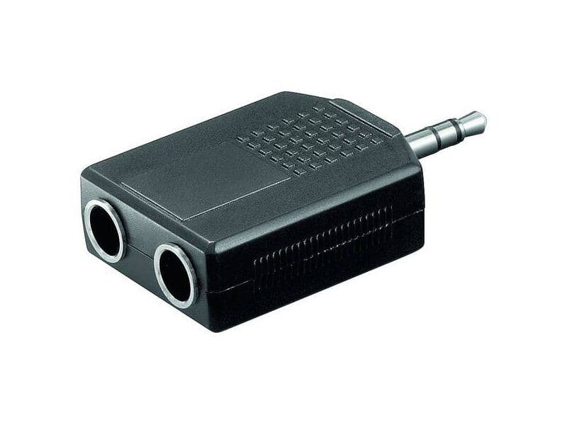 Audio-Adapter, 3,5mm stereo Stecker>2x6,35mm stereo Ku.