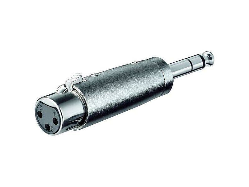 XLR- Adapter, 3-pol.XLR-Kupplung>6,35mm stereo Stecker