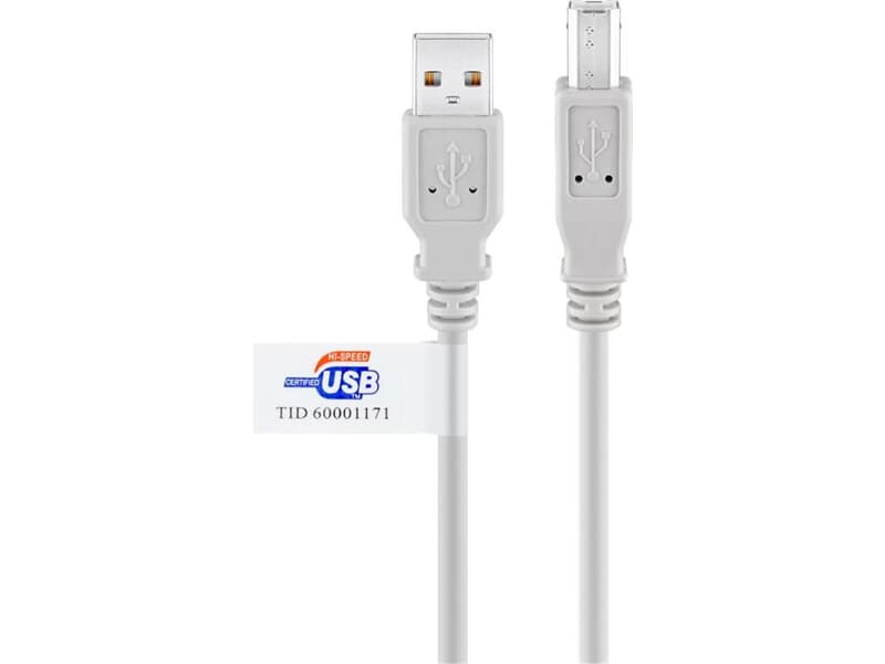 Goobay USB 2.0 Hi-Speed Kabel mit USB Zertifikat, Grau 2m