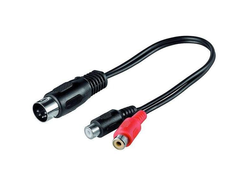 Audio-Video-Kabel 0,2 m lose Ware, 5-pol. DIN-Stecker > 2 x Cinchkupplung