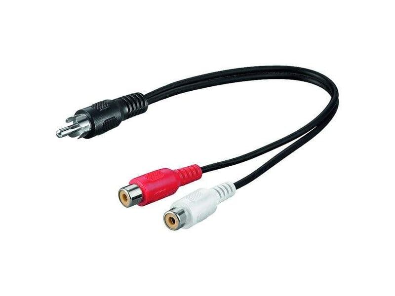 Audio-Video-Kabel 0,2 m lose Ware, 1 x Cinchstecker > 2 x Cinchkupplung