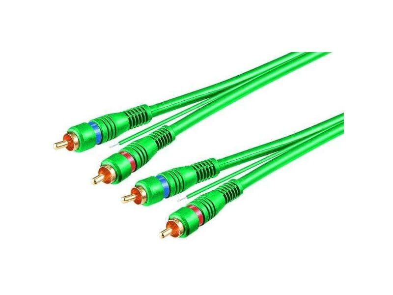 Audio-Video-Kabel 5,0 m grün lose Ware, 2 x Cinchstecker > 2 x Cinchstecker