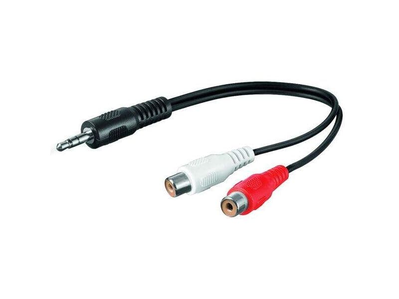 Audio-Video-Kabel 0,2 m lose Ware, 3,5 mm stereo Klinkenst.>2xCinchkupplung