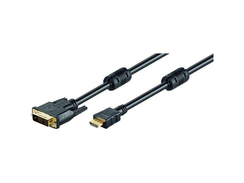 HDMI / DVI-D Kabel 3,0 Meter lose Ware, 19pol. HDMI-Stecker>DVI-D (18+1) Stecker