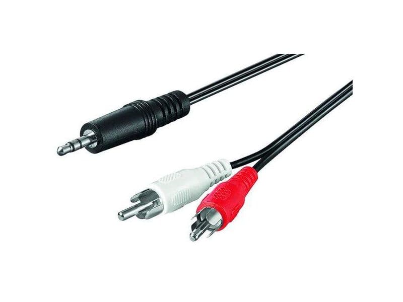 Audio-Video-Kabel 5,0 m lose Ware, 3,5 mm stereo Stecker > 2 x Cinchstecker