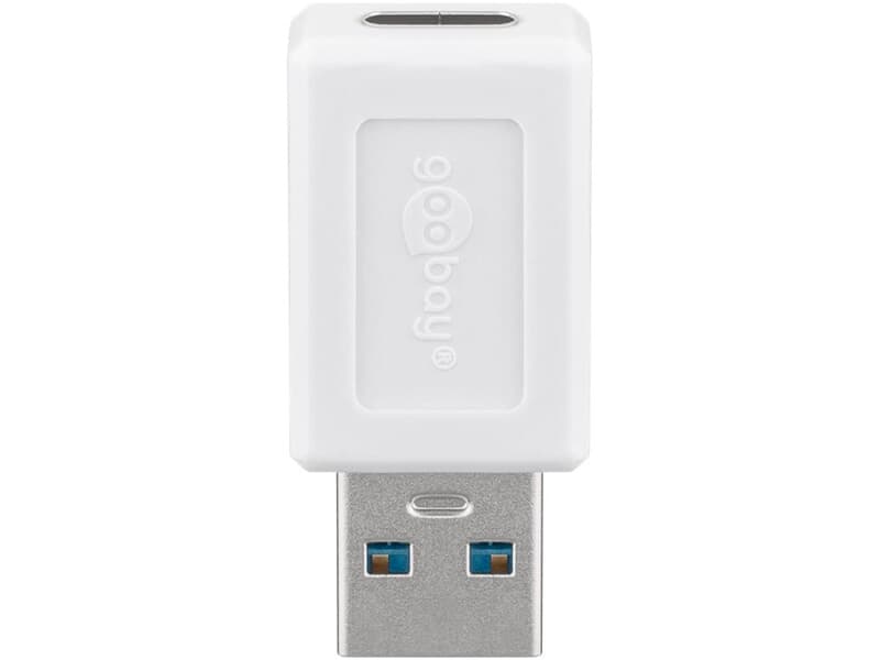 Goobay USB 3.0 SuperSpeed-Adapter USB-A auf USB-C™, weiß, USB-C™-Buchse > USB 3.0-Stecker (Typ A)