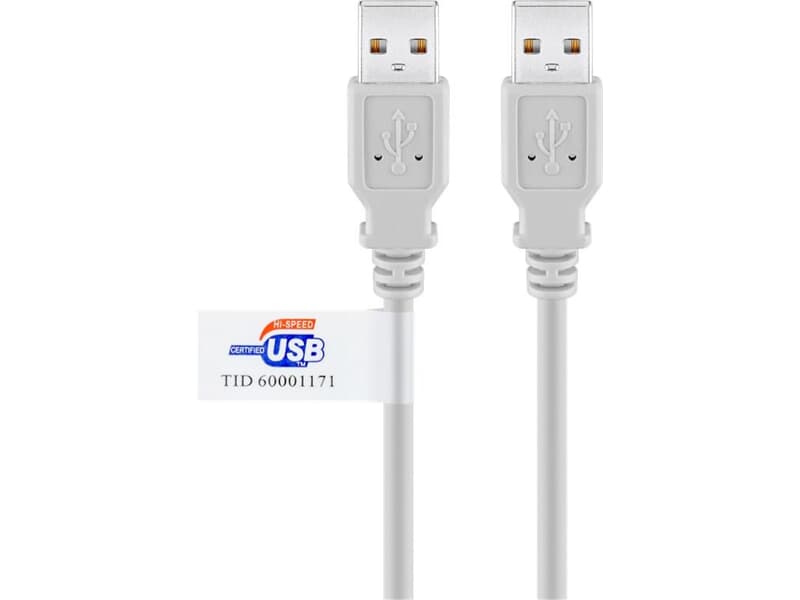 Goobay USB 2.0 Hi-Speed Kabel mit USB Zertifikat, Grau, 2m