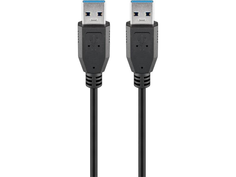 Goobay USB 3.0 SuperSpeed Kabel, Schwarz, 0.5 m - USB 3.0-Stecker (Typ A) > USB 3.0-Stecker (Typ A)