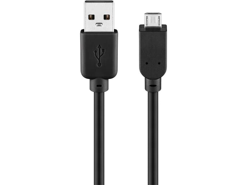 Goobay USB 2.0 Hi-Speed Kabel, Schwarz, 0.3 m - USB 2.0-Stecker (Typ A) > USB 2.0-Micro-Stecker (Typ