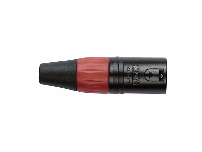 DAP XLR Stecker männlich, schwarz, mit roter Endkappe
