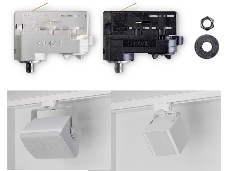 Apart LRAPRE-BL Lautsprecher-Montageadapter für Lichtschienensysteme, schwarz