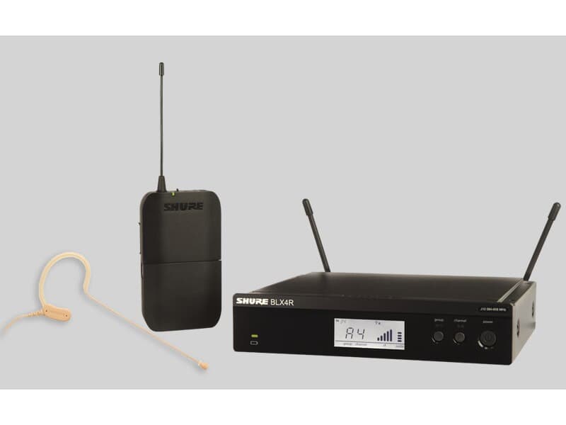 Shure BLX14RE / MX53 S8  mit Ohrbügelmikrofon Frequenz: 823 bis 832 Mhz Duplexlücke