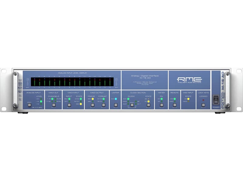 RME M-16 AD, 16-Channel, 192 kHz, Analog to MADI/ADAT Converter, 19", 2 HU