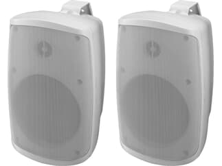 Monacor WALL-05SET/WS, 2x 30W, aktiv, 2-Wege-Lautsprecherboxen-Paar, weiss