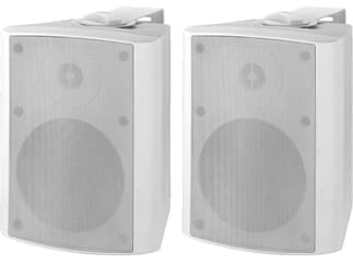 MONACOR MKA-50SET/WS, Aktives 2-Wege-Stereo-Lautsprecherboxen-System, 2 x 20 W