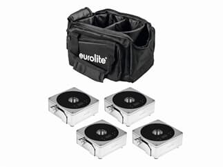 EUROLITE Set 4x AKKU Flat Light 1 chrom + Soft-Bag