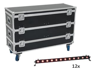 EUROLITE Set 12x LED BAR-12 QCL RGB+UV Leiste + Ca