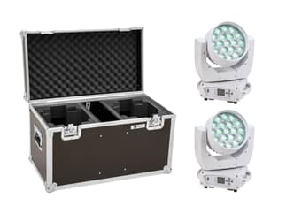 EUROLITE Set 2x LED TMH-X4 Moving-Head Wash Zoom wh + Case