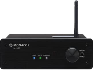 MONACOR SA-160BT - Mini-Stereo-Verstärker, 2 x 30 W mit Bluetooth-Schnittstelle, NFC und Fernbedienung